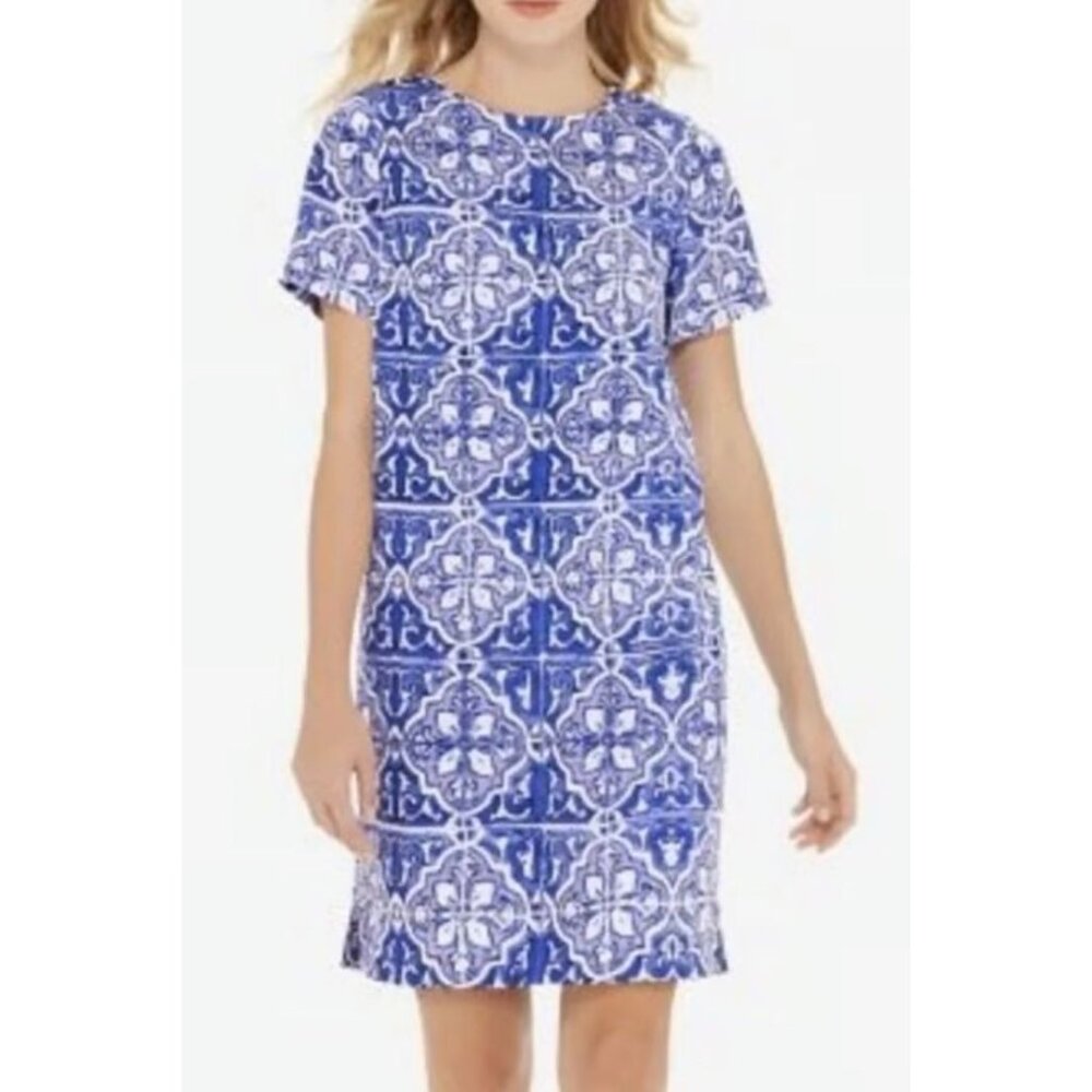 The Limited Sheath Dress Womens XL Purple Blue Career Office Shortβ Sleeve